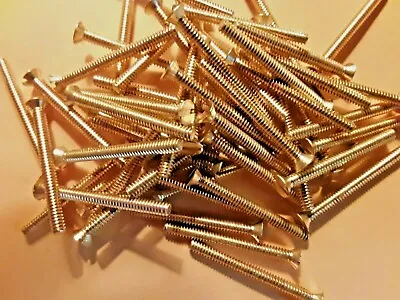 #6-32 X 1-1/2  FLAT HEAD SLOTTEDSOLID  BRASS MACHINE SCREWS SELECT QTY • $8