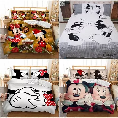 Mickey Minnie Mouse Kids Duvet Cover Bedding Set Pillow Cases Single Double King • £24.99