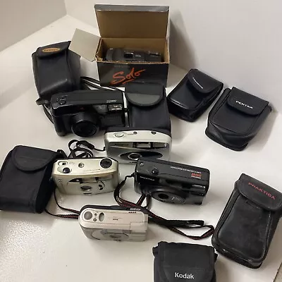 35mm Camera Joblot / Pentax / Miranda / Praktika / Polaroid / Kodak / 6 Camera's • £24.99