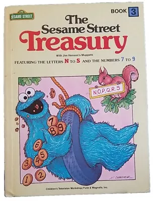 The SESAME STREET TREASURY Book 3 MUPPETS 1979 HARDCOVER Letters N To S + 7 To 9 • $4.98