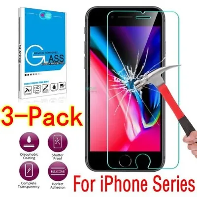 $5.16 • Buy 3X 9H Tempered Glass Screen Protector Film For Apple IPhone X 8 7 7 Plus 6 6S SE