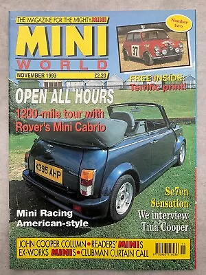 Mini World Magazine - November 1993 - Mini Cabrio Ex Works Minis Clubman • £7.99