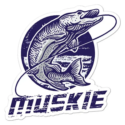 Muskie Fishing Vinyl Decal Sticker Indoor Outdoor 3 Sizes #9904 • $5.95