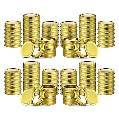 $29.99 • Buy BALL 100 Pieces Canning Jar Lid And Bands WIDE MOUTH Jar Ring Bands - Gold