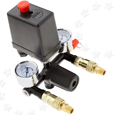 £28.86 • Buy Air Compressor Pressure Control Switch Valve Manifold Regulator&Gauges Relief