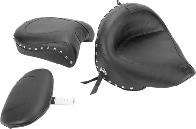 $1025 • Buy Mustang Wide Touring 2 Piece Seat Driver Backrest Yamaha VStar Silverado 02-09