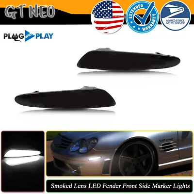 Black Lens Front Bumper Side Marker Lights Lamps For 2003-2006 Benz W211 E-Class • $29.99