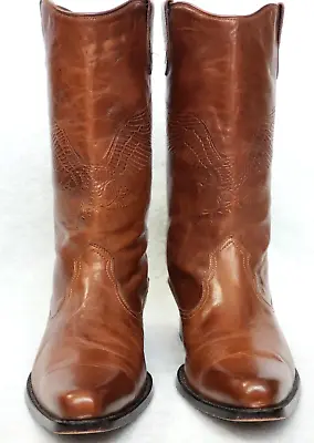 Vintage Cole Haan Hendrix Eagle Embossed Leather Western Cowboy Boots Sz 10.5 • $65