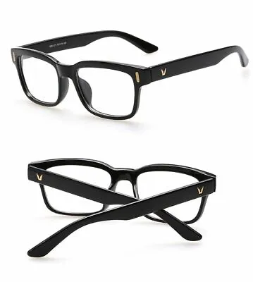 £5.99 • Buy Hot Fashion Mens Womens Retro Clear Lens Glasses Frame Eyewear Unisex - Black