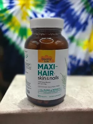 Country Life Maxi-Hair 90 Tablets Gluten-Free GMP Quality Assured Exp 12/2024 • $20.89