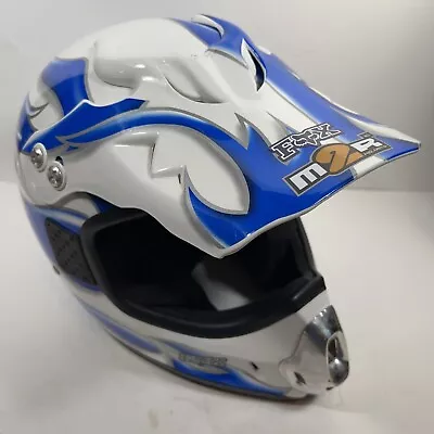 M2R Motorcycle Helmet White Blue Size S • $29