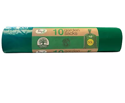 Tidyz Garden Sacks Garden Waste Bags  Green Refuse Bags For Leaves Grass 50 L • £3.85