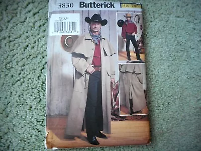 Butterick 3830 Men's Historical Costume Duster Shirt Sizes XS-M UNCUT (P) • $26