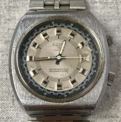 Vintage Sicura Apolo Watch Mens Resistant Shockresistant Cal 158 Water 25 Jewels • $120