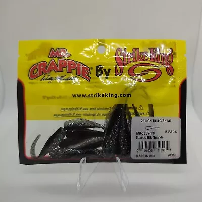 Strike King MRCLS2-184 Mr Crappie Lightning Shad Tuxedo Bl Sparkle 15 Pack • $5.99