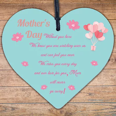 Memorial Gift For Mum On Mothers Day Wooden Flower In Memory Plaque For Mum • £3.99