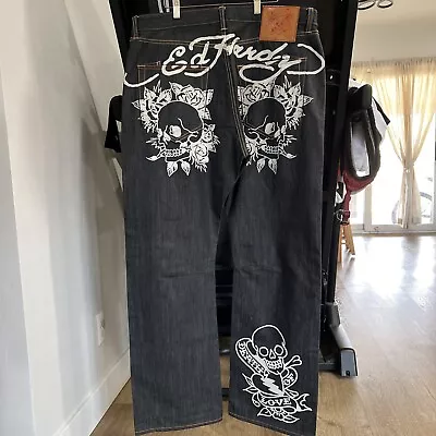 ED HARDY SKULLS Vintage  GOD FATHER  JEANS • $280