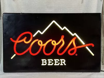 VINTAGE COORS BEER LIGHT UP FAUX NEON SIGN 15 1/2” X 25 1/2” • $129.95