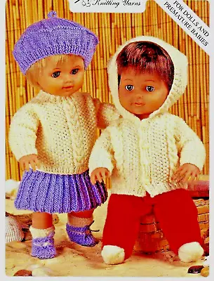 Vintage Dolls Clothes  COPY   BeretJumper Skirt Cardi With Hood Booties  DK • $5.86