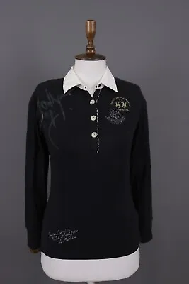 La Martina Jodhpur Black Henely Long Sleeve Polo Shirt Size 2 • $31.24