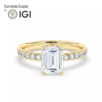 H/VS1 2.00 Carat Solitaire Lab-Grown Diamond Engagement Ring 18K Yellow Gold • £1414