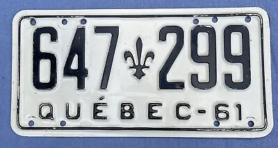 Vintage 1961 Québec (Canada) License Plate • $10