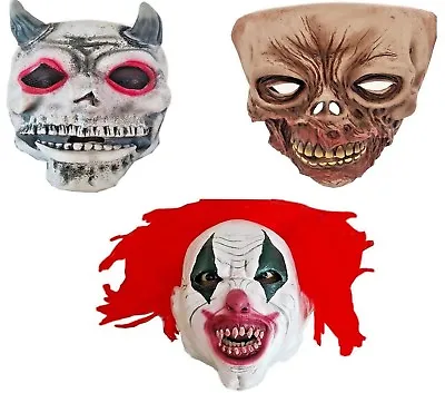 £5.99 • Buy Halloween Masks Psycho Clown, Zombie, Devil Scary Horror Costume Fancy Dress 