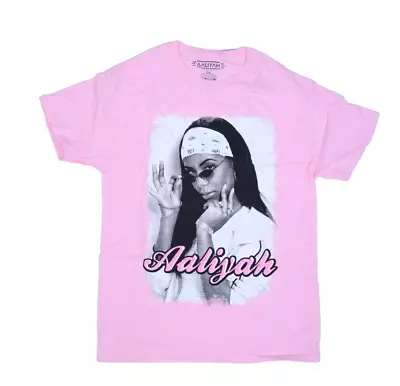 Hot Topic Aaliyah Portrait Boyfriend Pop Pink Glasses Graphic Short Sleeve Large • $17.08