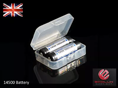 2x Keeppower 14500 1000mAh Battery 3.7V Protected Lithium Rechargeable Batteries • £12.99