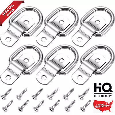 D Ring Capacity Tie Down Anchors 1/4  Heavy Duty Stainless Steel Trailer Hook 6P • $16.99