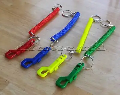 Multi Colour Plastic Stretch Spiral Coil Hipster Belt Key Ring Split Ring BM158 • £2.49