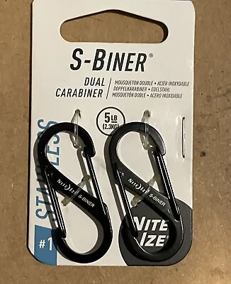 2-Pack Nite Ize Stainless S-Biner Dual Carabiner #1 Black • $2.99