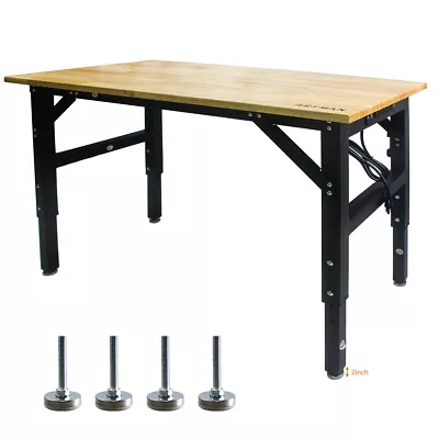 Adjustable Worktable Workbench 48 L X 24 W Work Bench Table With Power Outlets • $239.37