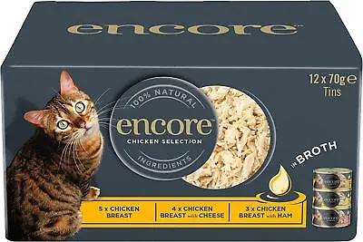 £14.48 • Buy Encore 100% Natural Wet Cat Food Multipack Chicken Selection In Broth