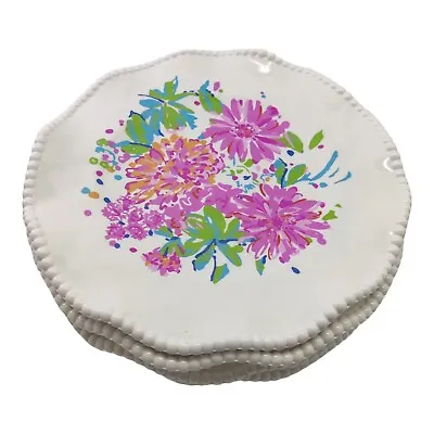 Lilly Pulitzer Rose To The Occasion Melamine Plates Set Of 4 • $51.98