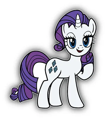 My Little Pony Cartoon Rarity Sticker Bumper Decal - ''SIZES'' • £4.04