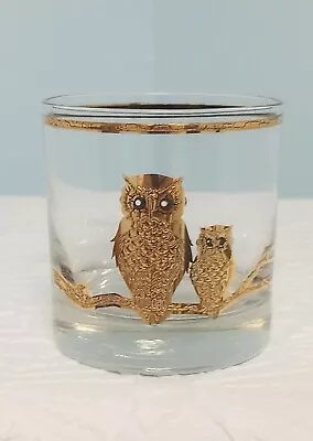 Vintage CULVER OWLS 22kt Gold Lowball Rocks Glass MCM • $27.50