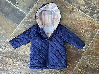 Burberry Baby Boy Quilted Jacket Navy 12 Months VGC • £45