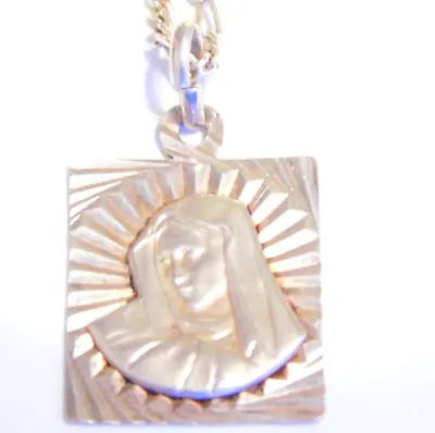 Sterling Silver Mother Mary Pendant Necklace 19  • $18