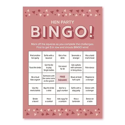 Hen Party Bingo Hen Party Games Quiz Hen Do Bridal Party Accessory Bride To Be • £3.99