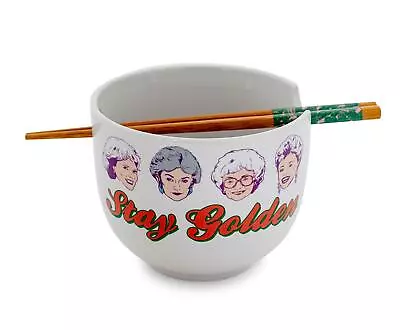 The Golden Girls  Stay Golden  20-Ounce Ceramic Ramen Bowl And Chopstick Set • $19.99