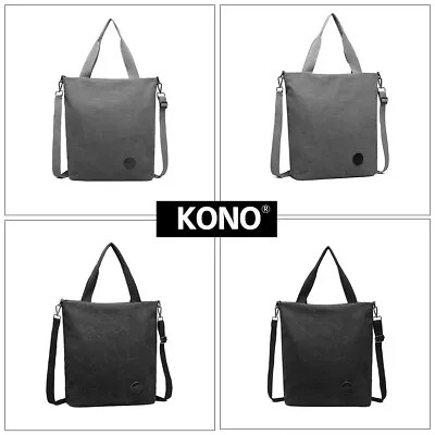 KONO Large Messenger Tote Handbag Canvas Shoulder Bag Cross Body Stachel Bag  • £6.99