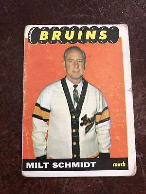1965-66 Topps # 96 Milt Schmidt - Boston Bruins - Poor /Fair Condition • $4.49