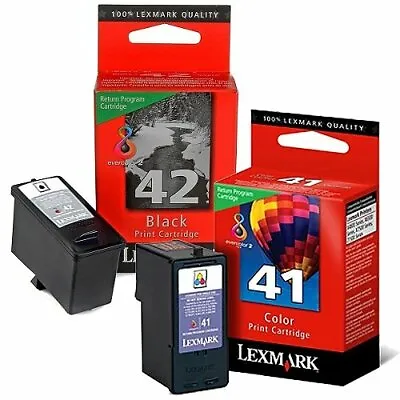 Genuine Original Boxed Lexmark 41 Colour & 42 Black Ink Cartridges Fast Postage • £19.99