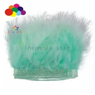 2Meter Mint Width 6-7inch Fancy Soft Fluffy Dyed Colorful Turkey Marabou Feather • $4.99