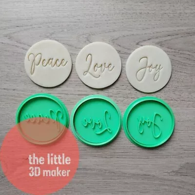 $6.95 • Buy Peace Love Joy Merry Christmas Cookie Cutter Stamp Fondant Embosser