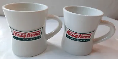 2 Krispy Kreme Donuts Retro Coffee Mugs Heavy Restaurant Diner Cup 14oz • $14.99