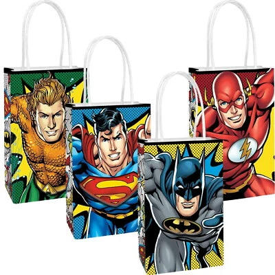 $13.99 • Buy Justice League Birthday Party 8 Create Your Own Paper Lolly Loot Treat Bags