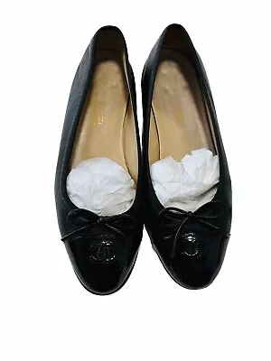 RRP£895 Chanel Ballet Flats Chanel Shoes Black 42 UK78 28cm • £449