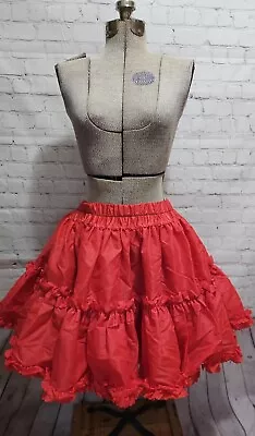 Vtg Fantasia Red Double Layer Petticoat One Size Square Dance • $35